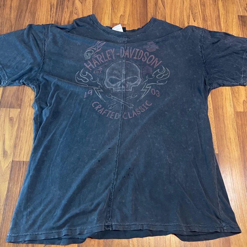 Harley-Davidson T-Shirt Mens XL Knoxville TN Skull Acid Wash Distressed 5H33